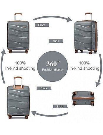 Valise cabine - 66x46x26 cm polypropylène 4 roulettes serrure tsa - kono
