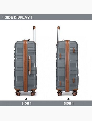 Valise cabine - 66x46x26 cm polypropylène 4 roulettes serrure tsa - kono