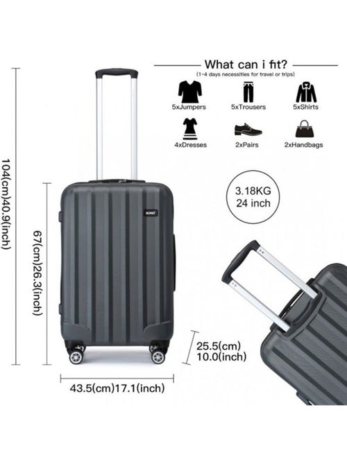 Valise cabine - 67x43.5x25.5 cm abs 4 roulettes - kono - Kiabi Valise cabine - 67x43.5x25.5 cm abs 4 roulettes - kono - Kiabi