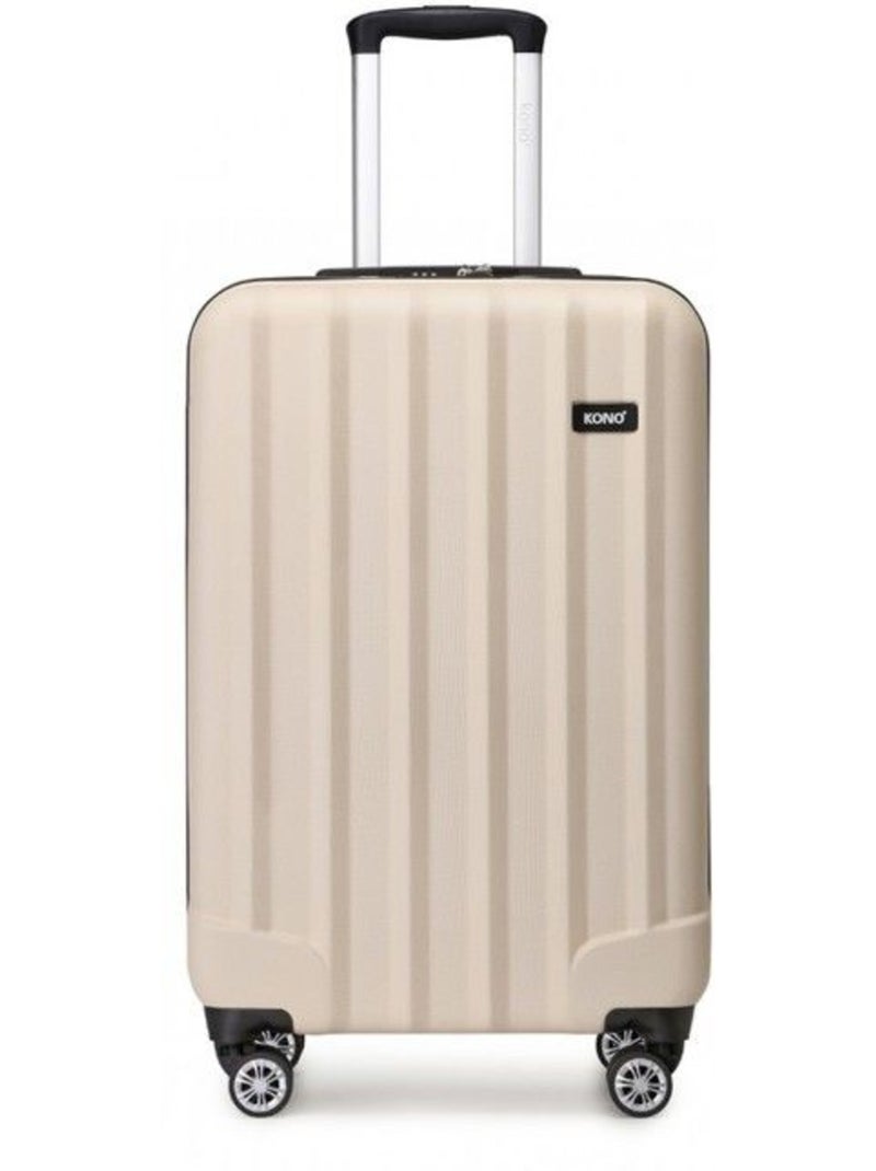 Valise cabine - 67x43,5x25,5 cm, rigide abs, 4 roues 360°, serrure à code - kono Beige - Kiabi