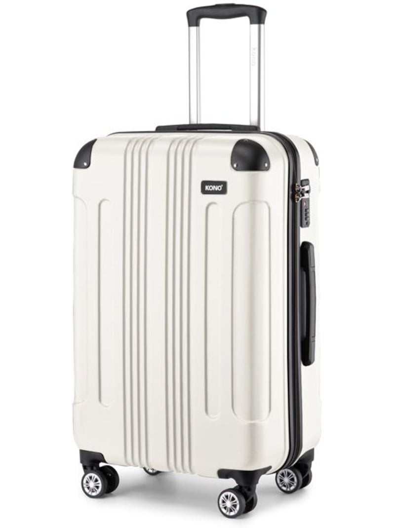 Valise cabine - 67x44.5x26 cm abs 4 roulettes - kono Beige - Kiabi