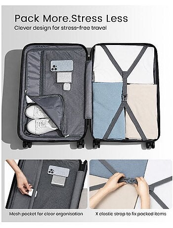 Valise cabine - 67x44.5x26 cm abs+pc 4 roulettes - kono