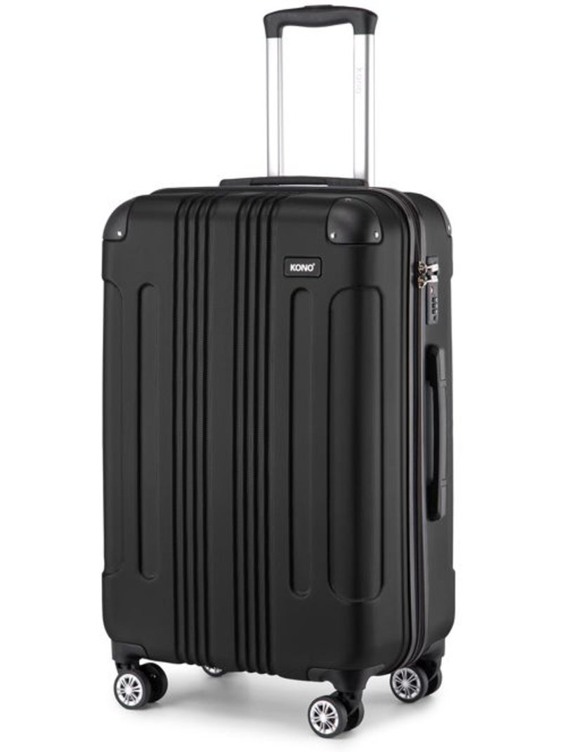 Valise cabine - 67×44.5×26 cm, rigide abs, 4 roues 360° - kono Noir - Kiabi