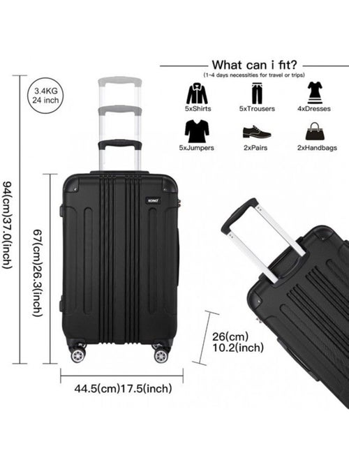 Valise cabine - 67×44.5×26 cm, rigide abs, 4 roues 360° - kono - Kiabi Valise cabine - 67×44.5×26 cm, rigide abs, 4 roues 360° - kono - Kiabi