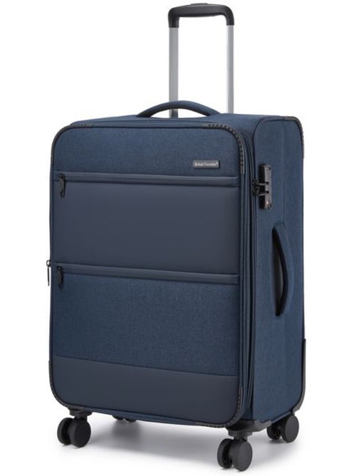 Valise cabine - 68.5x44x28.5 cm souple 4 roulettes serrure tsa - british traveller - Kiabi Valise cabine - 68.5x44x28.5 cm souple 4 roulettes serrure tsa - british traveller - Kiabi