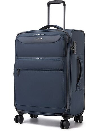Valise cabine - 68.5x44x28.5 cm souple 4 roulettes serrure tsa - british traveller