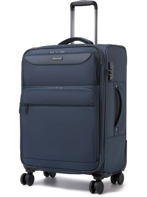 Valise cabine - 68.5x44x28.5 cm souple 4 roulettes serrure tsa - british traveller - Kiabi Valise cabine - 68.5x44x28.5 cm souple 4 roulettes serrure tsa - british traveller - Kiabi