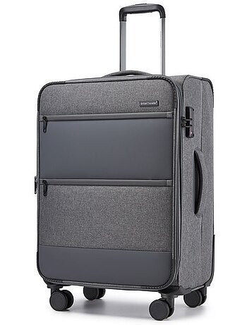Valise cabine - 68.5x44x28.5 cm souple 4 roulettes serrure tsa - british traveller