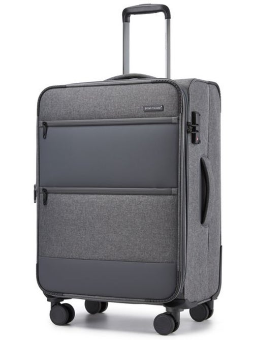 Valise cabine - 68.5x44x28.5 cm souple 4 roulettes serrure tsa - british traveller - Kiabi Valise cabine - 68.5x44x28.5 cm souple 4 roulettes serrure tsa - british traveller - Kiabi