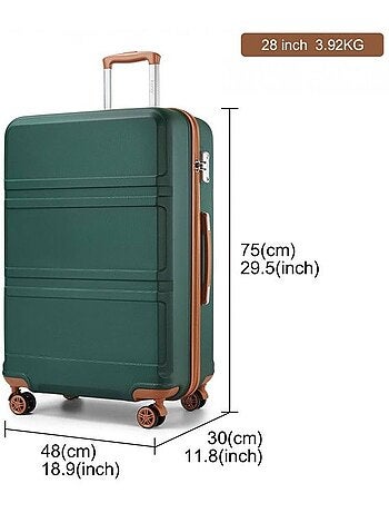 Valise cabine - 75x30x48 cm abs 100 l tsa - kono