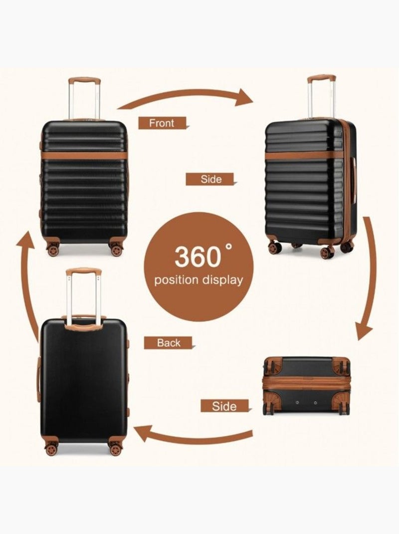Valise cabine - 75x47.5x29.5 cm, rigide abs + pc, 4 roues 360°, serrure tsa - kono Noir - Kiabi