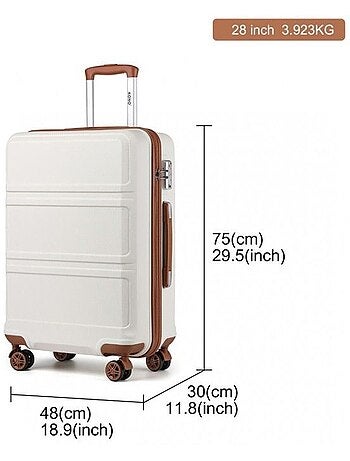 Valise cabine - 75x48x30 cm abs 100 l tsa - kono