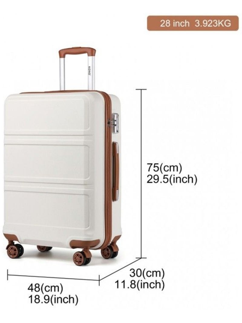 Valise cabine - 75x48x30 cm abs 100 l tsa - kono Blanc - Kiabi