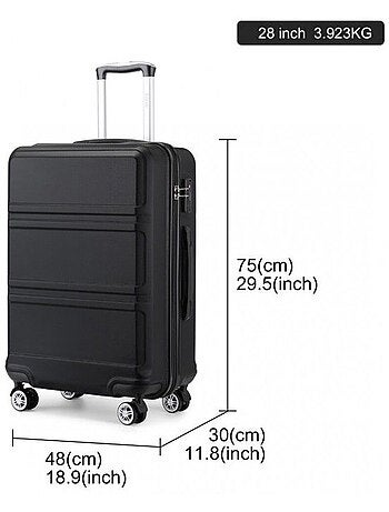Valise cabine - 75x48x30 cm abs 100 l tsa - kono