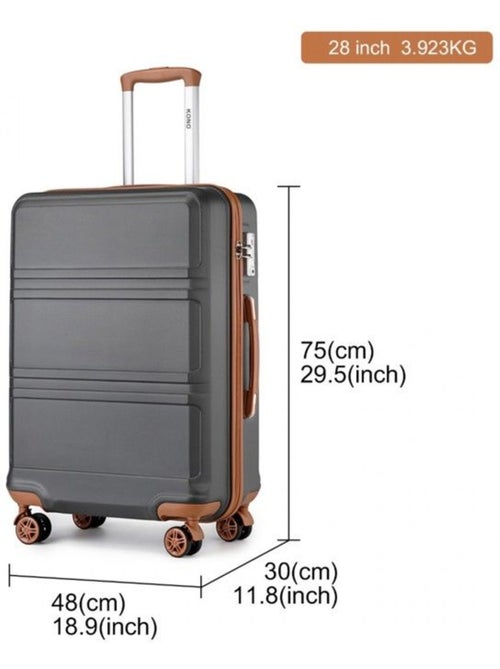 Valise cabine - 75x48x30 cm abs 4 roulettes serrure tsa - kono - Kiabi