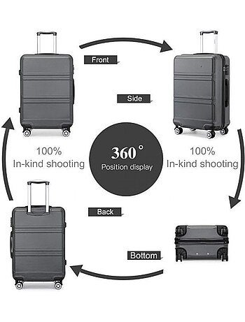 Valise cabine - 75x48x30 cm abs 4 roulettes serrure tsa - kono