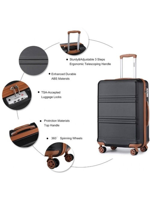 Valise cabine - 75x48x30 cm abs 4 roulettes serrure tsa - kono - Kiabi Valise cabine - 75x48x30 cm abs 4 roulettes serrure tsa - kono - Kiabi