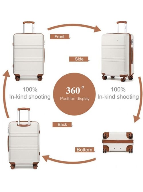 Valise cabine - 75x48x30 cm, rigide abs, 4 roues 360°, serrure tsa - kono - Kiabi Valise cabine - 75x48x30 cm, rigide abs, 4 roues 360°, serrure tsa - kono - Kiabi