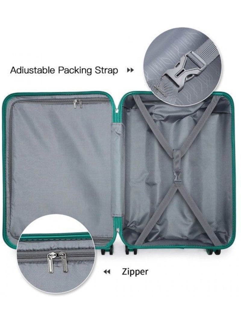 Valise cabine - 75x48x30 cm, rigide abs, 4 roues 360°, serrure tsa - kono Bleu - Kiabi