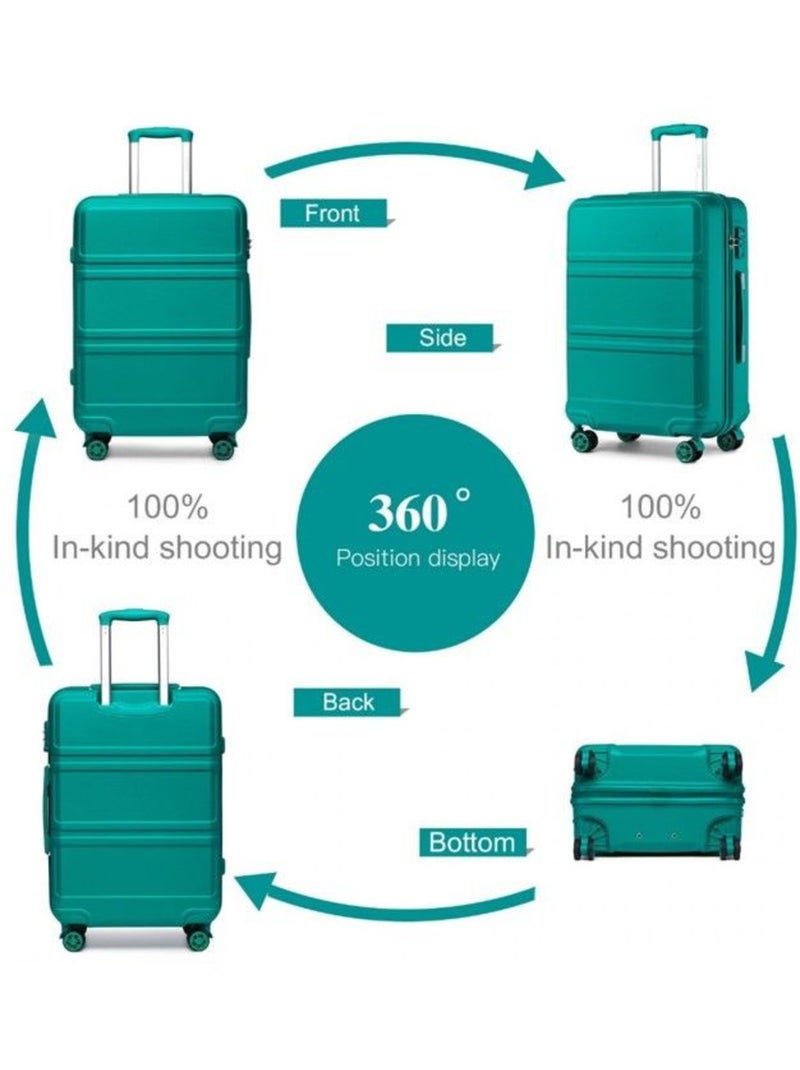 Valise cabine - 75x48x30 cm, rigide abs, 4 roues 360°, serrure tsa - kono Bleu - Kiabi