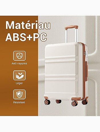 Valise cabine - 75x48x30 cm, rigide abs + pc, 4 roues, serrure tsa - kono