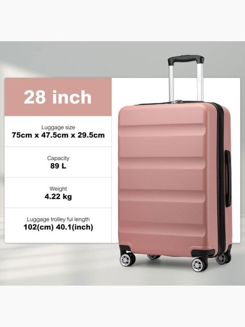 Valise cabine - 75x48x30 cm, rigide abs + pc, 4 roues, serrure tsa - kono - Kiabi Valise cabine - 75x48x30 cm, rigide abs + pc, 4 roues, serrure tsa - kono - Kiabi