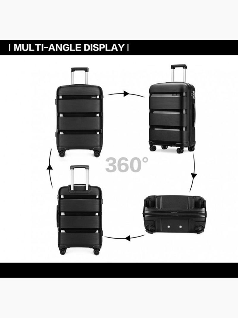 Valise cabine - 76x49x30 cm abs 4 roulettes serrure tsa - kono Noir - Kiabi