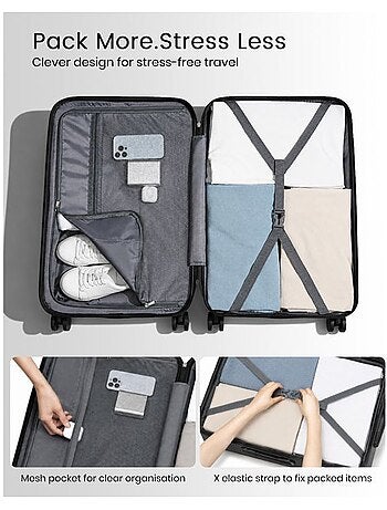 Valise cabine - 76x50x30 cm abs+pc 4 roulettes - kono