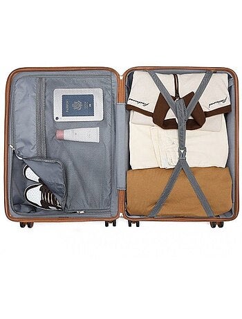 Valise cabine - 76x50x31 cm polypropylène 4 roulettes serrure tsa - kono