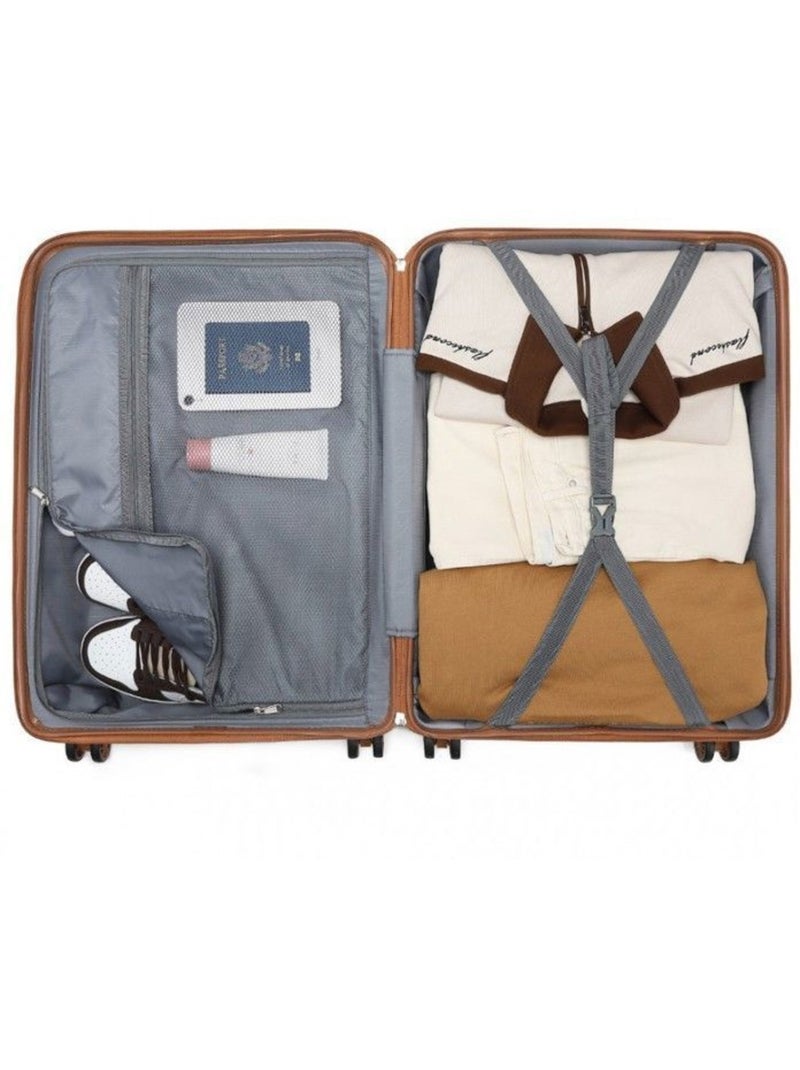 Valise cabine - 76x50x31 cm polypropylène 4 roulettes serrure tsa - kono Gris - Kiabi