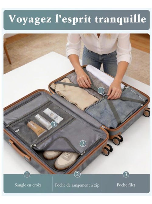 Valise cabine - 76x50x31 cm, rigide polypropylène (pp), serrure tsa - british traveller - Kiabi Valise cabine - 76x50x31 cm, rigide polypropylène (pp), serrure tsa - british traveller - Kiabi