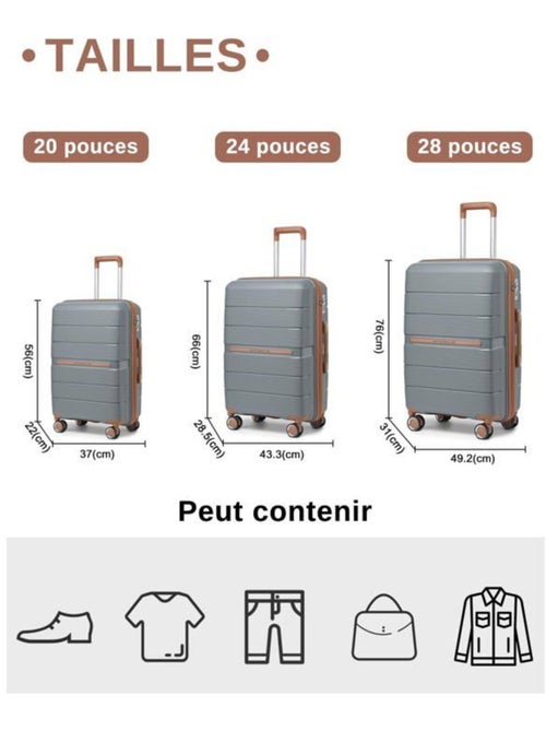 Valise cabine - 76x50x31 cm, rigide polypropylène (pp), serrure tsa - british traveller - Kiabi Valise cabine - 76x50x31 cm, rigide polypropylène (pp), serrure tsa - british traveller - Kiabi