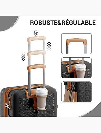Valise cabine - 76x51.5x31.5 cm, polypropylène (pp), 4 roues, serrure tsa - kono