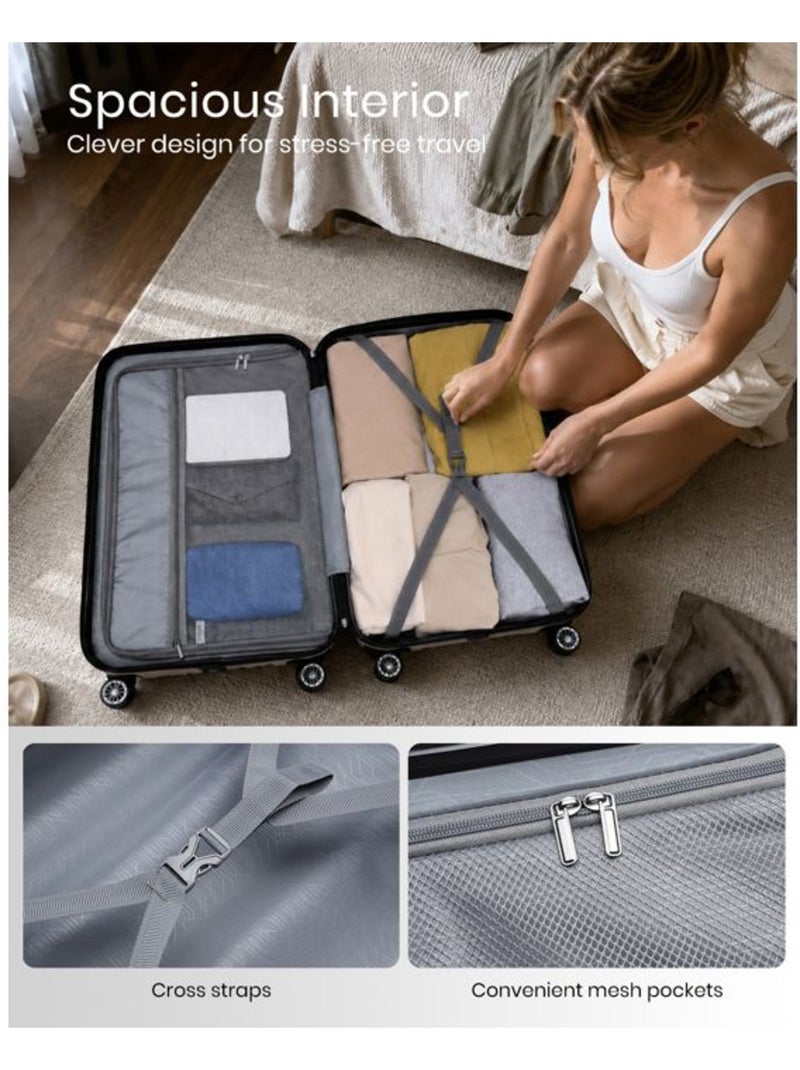 Valise cabine - 77x49.5x30 cm abs+pc - kono Beige - Kiabi