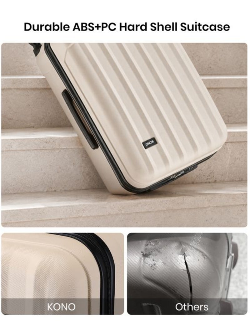 Valise cabine - 77x49.5x30 cm abs+pc - kono Beige - Kiabi