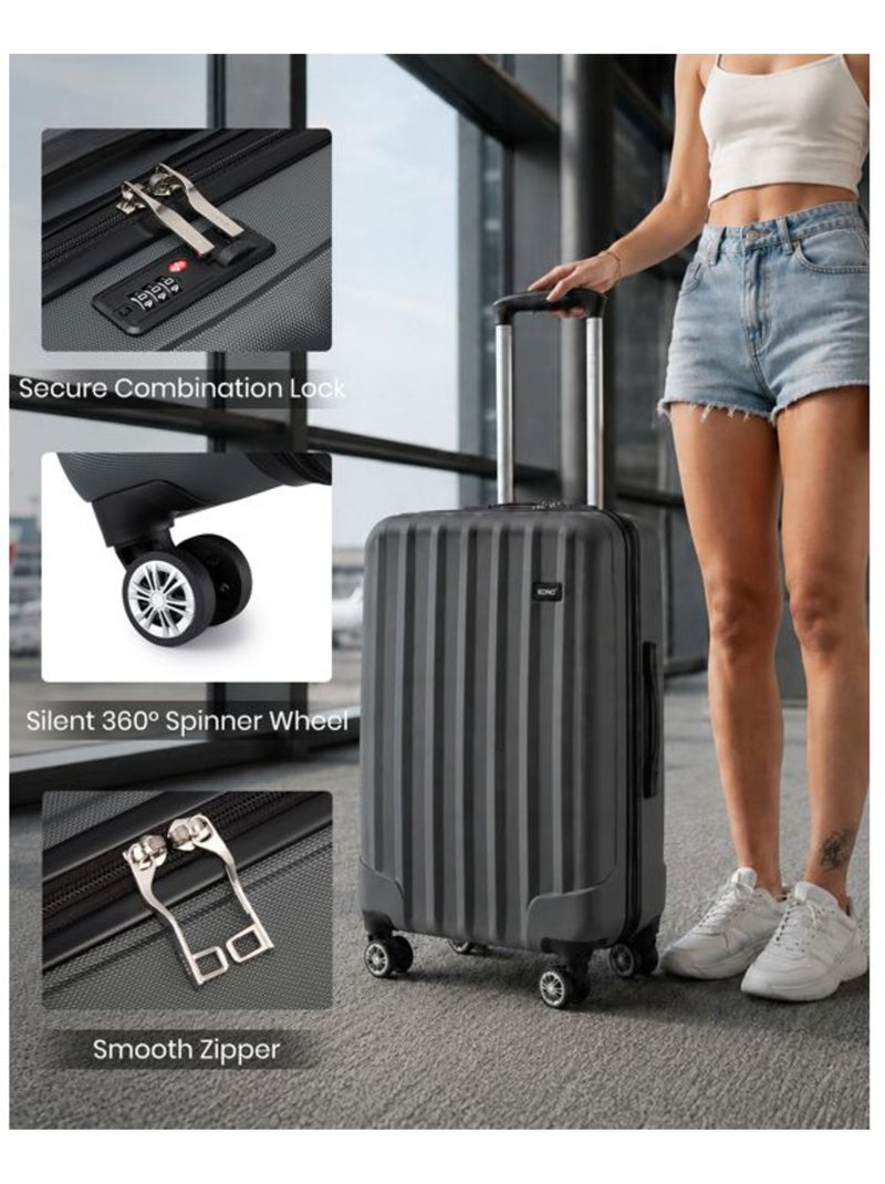 Valise cabine - 77x49.5x30 cm abs+pc - kono Gris - Kiabi