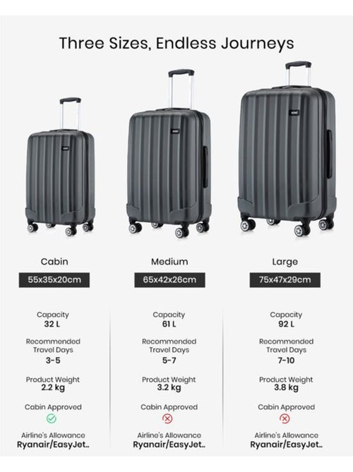 Valise cabine - 77x49.5x30 cm abs+pc - kono - Kiabi Valise cabine - 77x49.5x30 cm abs+pc - kono - Kiabi