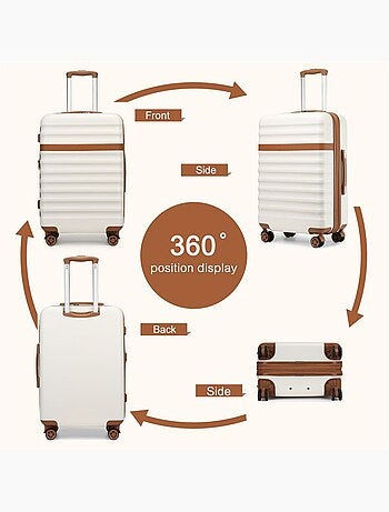 Valise cabine - 86x58.5x34 cm, rigide abs + pc, 4 roues 360°, serrure tsa - kono