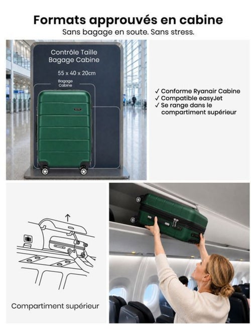 Valise cabine - polycarbonate, légère, 4 roulettes - kono - Kiabi Valise cabine - polycarbonate, légère, 4 roulettes - kono - Kiabi