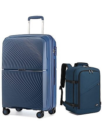 Valise cabine - rigide, 4 roulettes, serrure tsa - british traveller