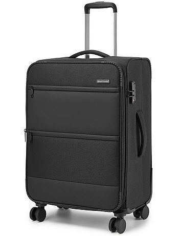 Valise cabine - rigide, 4 roulettes, serrure tsa - british traveller