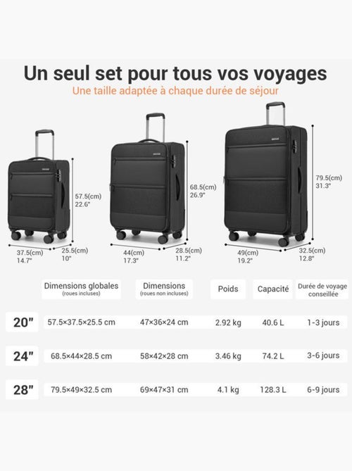 Valise cabine - rigide, 4 roulettes, serrure tsa - british traveller - Kiabi Valise cabine - rigide, 4 roulettes, serrure tsa - british traveller - Kiabi