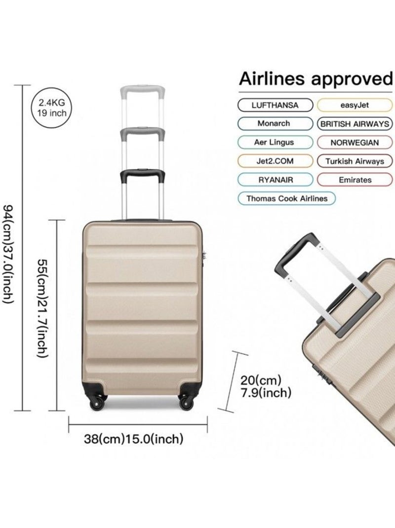 Valise cabine - rigide abs, 4 roues 360°, serrure tsa - kono Or - Kiabi