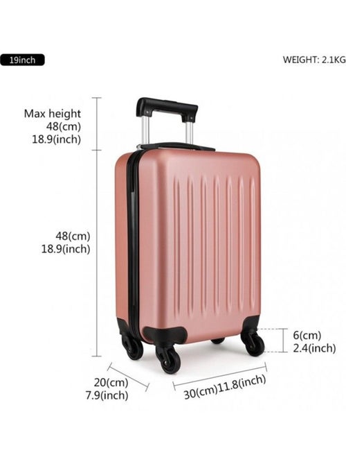 Valise cabine - rigide abs, 4 roues 360°, serrure tsa - kono - Kiabi Valise cabine - rigide abs, 4 roues 360°, serrure tsa - kono - Kiabi