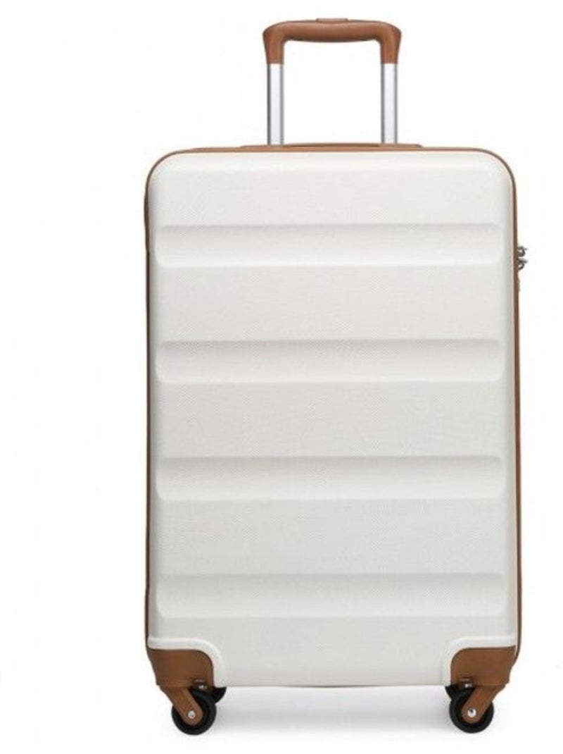 Valise cabine - rigide, abs, légère, 4 roulettes, serrure tsa - kono Blanc - Kiabi