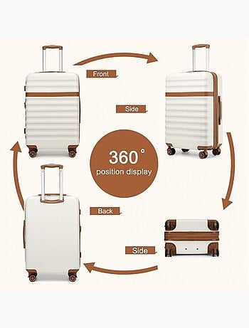 Valise cabine - rigide, abs, légère, 4 roulettes, serrure tsa - kono