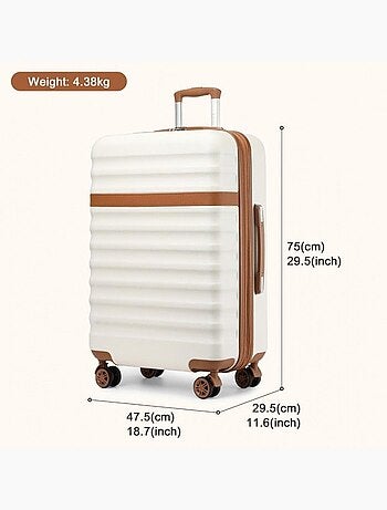 Valise cabine - rigide, abs, légère, 4 roulettes, serrure tsa - kono