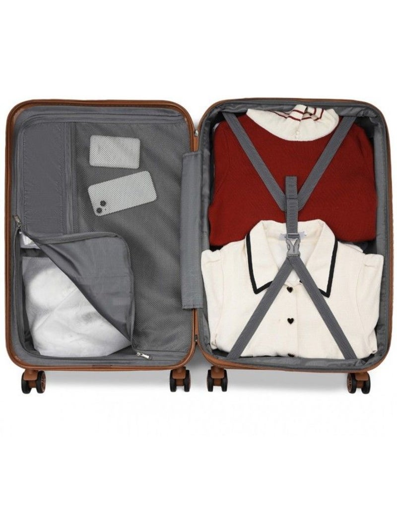 Valise cabine - rigide, abs, légère, 4 roulettes, serrure tsa - kono Blanc - Kiabi