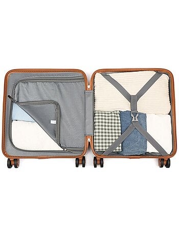 Valise cabine - rigide, abs, légère, 4 roulettes, serrure tsa - kono