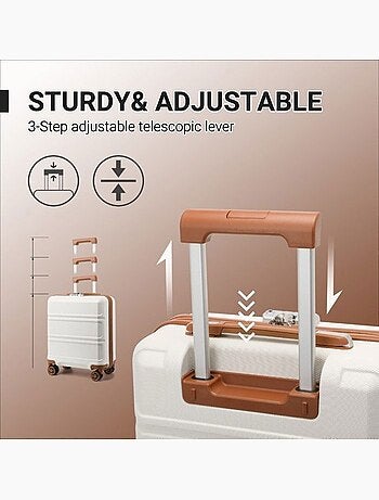 Valise cabine - rigide, abs, légère, 4 roulettes, serrure tsa - kono